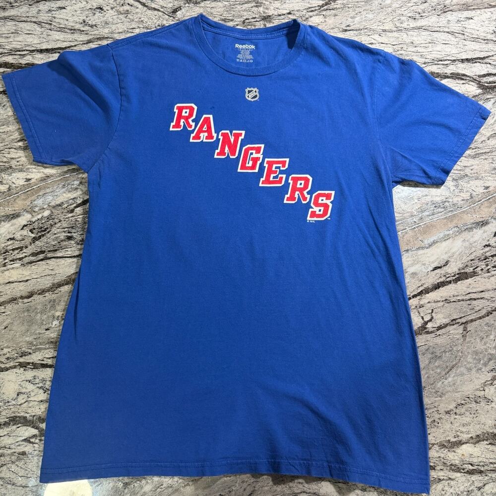 Reebok NHL RANGERS Men's T-Shirt Short Sleeve Tee - BLUE - LARGE